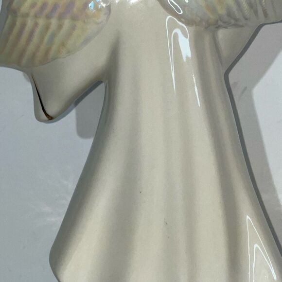 Vintage Angel Music Box Plays Gather At The River White God Loves You Inscribed - Picture 10 of 15